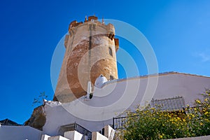 Paterna tower Valencia and chimneys of cave houses