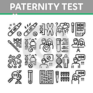 Paternity Test Dna Collection Icons Set Vector photo
