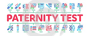 Paternity Test Dna Minimal Infographic Banner Vector