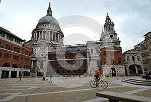 Paternoster Square, an urban development next to St Paul`s Cathedral in the City of London.