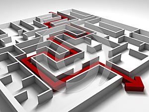 Path across labyrinth