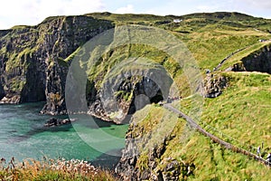 Path along the coast at The Carrick a rede in Northern Ireland
