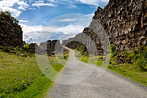 Path along fissure