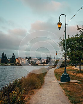 Path along Lake Merritt at Lakeside Park, in Oakland, California