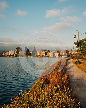 Path along Lake Merritt at Lakeside Park, in Oakland, California