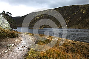 Path around Loch Muick. Cairngorms National Park, Scotland, UK.