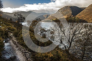 Path around Loch Muick. Cairngorms National Park, Scotland, UK.