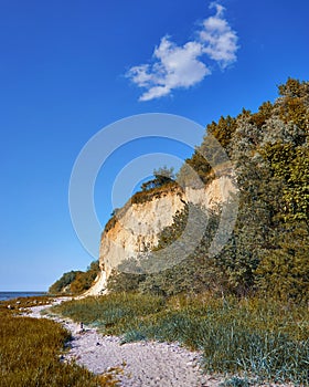 Path on the Baltic Sea cliff on the Baltic Sea beach