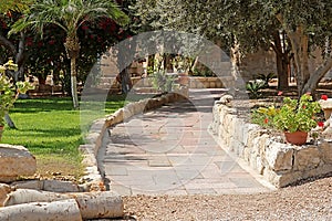 Path in Beit Jimal or Beit Jamal Catholic monastery near Beit Shemesh