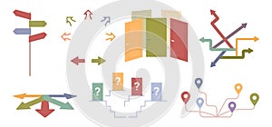 Path choice icons for multiple direction solutions