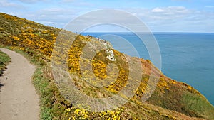 Path on the cliffs overlooking the sea