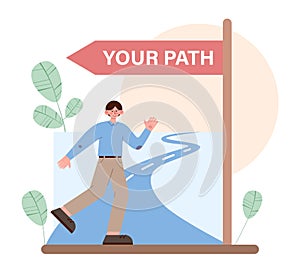 Path concept. Life course or business way, plan or strategy.