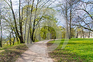 Path in Czartoryski Palace in Pulawy.