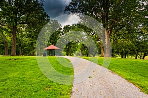 Path through Druid Hill Park, in Baltimore, Maryland.