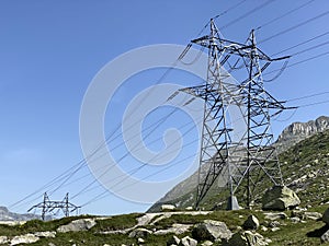 The Path of Energy der Pfad der Energie in the Gotthard wind farm or Windpark St. Gotthard and in the alpine mountainous