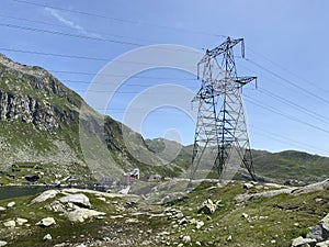 The Path of Energy der Pfad der Energie in the Gotthard wind farm or Windpark St. Gotthard and in the alpine mountainous