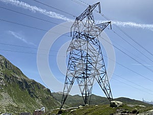 The Path of Energy der Pfad der Energie in the Gotthard wind farm or Windpark St. Gotthard and in the alpine mountainous