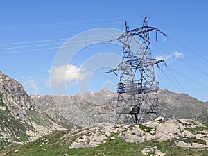 The Path of Energy der Pfad der Energie in the Gotthard wind farm or Windpark St. Gotthard and in the alpine mountainous