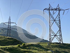 The Path of Energy der Pfad der Energie in the Gotthard wind farm or Windpark St. Gotthard and in the alpine mountainous area