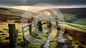 Gauzy Atmospheric Landscape: Glen Hoys, Yorkshire photo