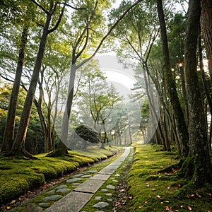 Path in the Forest Woods Peaceful path in the forest