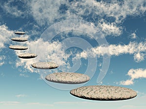 Path form rock to sky