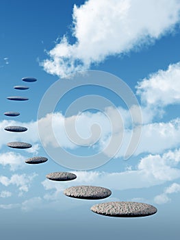 Path form rock to sky