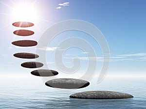 Path form zen stone to sun