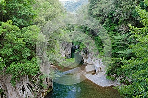 The path of the Gole del Calore In the heart of the Cilento National Park