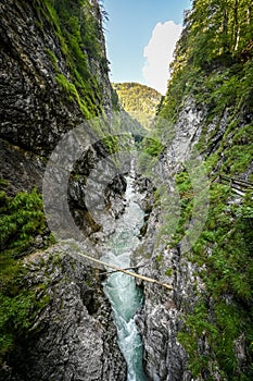 Path through the gorge Lammerklamm in Austria