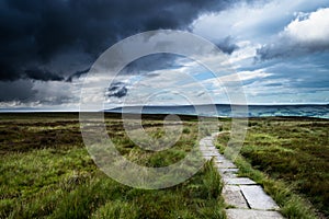 An path on Ilkley moor. Yorkshire photo