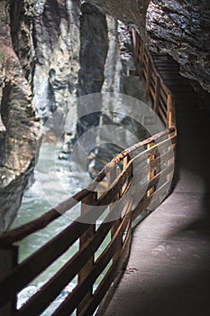 Path inside Liechtensteinklamm in the Austrian Alps