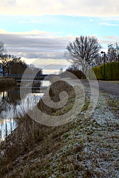 Path in the italian countryside in winter