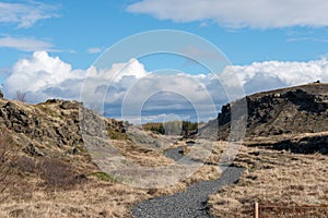 Path, leading away, rocky with nice sky