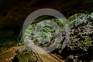 Path leading into deer cave at Gunung Mulu national park. Sarawak