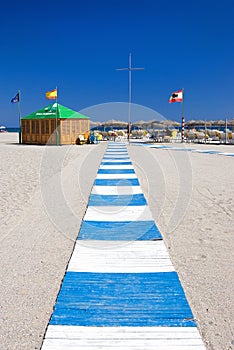 Path leading to beach at Roquetas del Mar in Spain