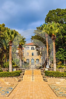 Path leading to the buildings