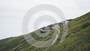 Path leading to houses on Wugong Mountain in Jiangxi, China