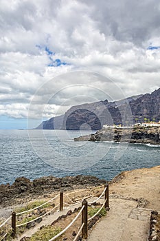 Path leading to the ocean Los Gigantos, Tenerife, Spain