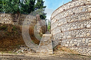 Path leading to St. Nino spring in Monastery of St. Nino at Bodbe. Sighnaghi. Georgia