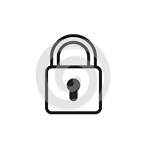 Padlock icon vector illustration black and white