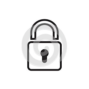 Padlock icon vector illustration black and white