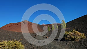 Path through the lunar landscape of Montana Samara in Teide National Park, one of the most alien-like, volcanic land in Tenerife