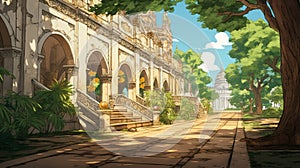 Path Through Malaysia: Rococo-inspired Comic Style Artwork