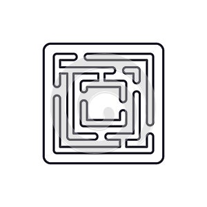 Path in the maze line icon concept. Path in the maze vector linear illustration, symbol, sign