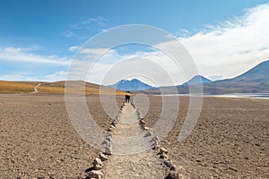 Path on Miniques and Miscanti Lagoon area - Atacama Desert, Chile