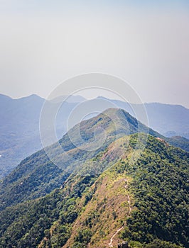 Path on mountain trail, countryside landscape, autumn, nobody, Lantau Island, Hong Kong