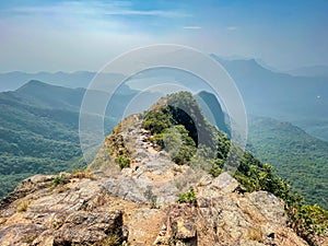 Path on mountain trail, countryside landscape, autumn, nobody, Lantau Island, Hong Kong