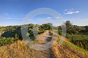 Path in the mountainous area photo