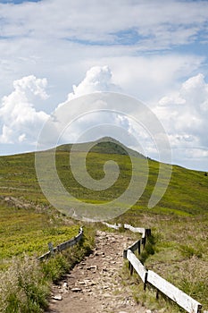 Path in mountains in Poland - Bieszczady